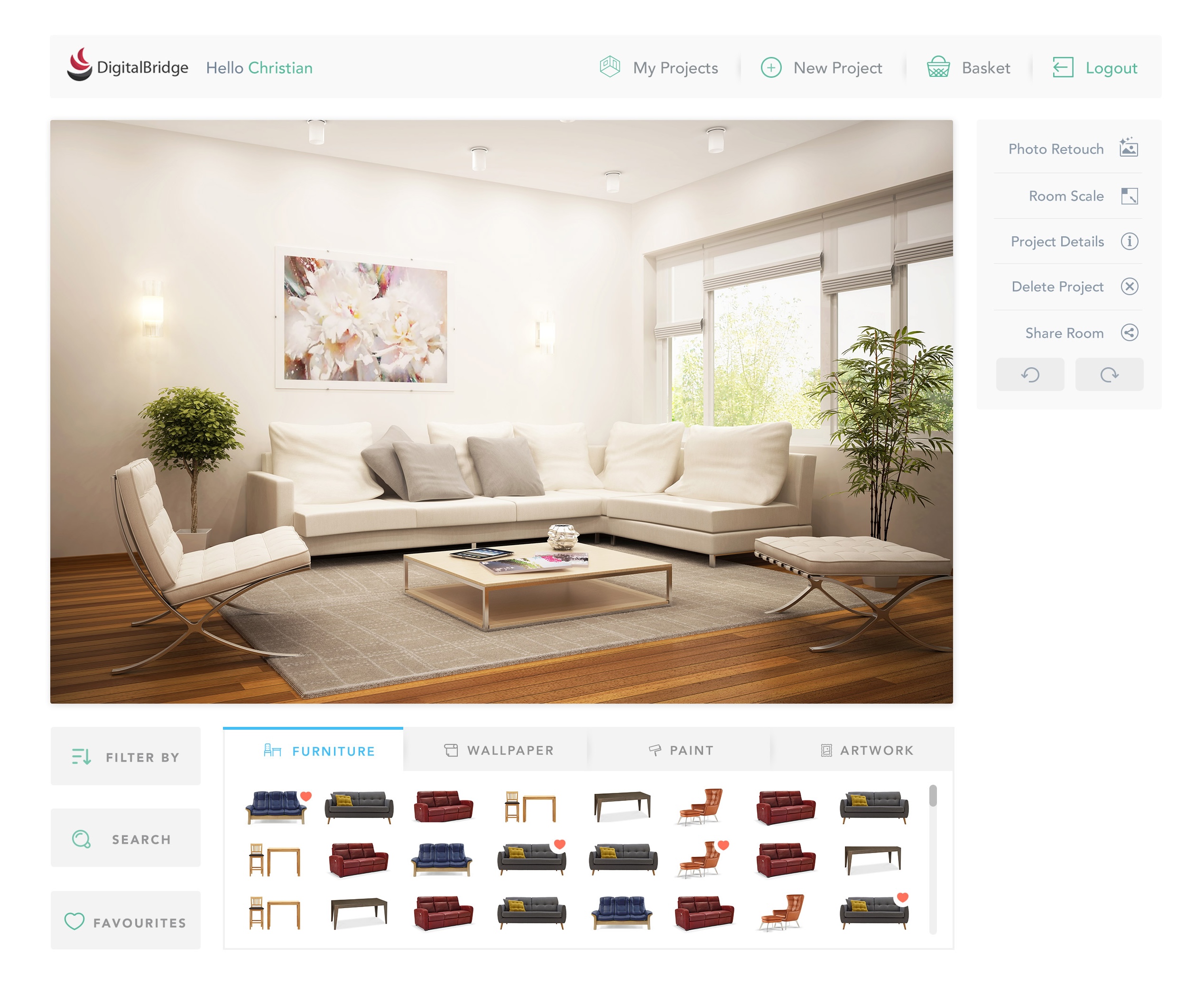 The screenshot of the desktop web app.